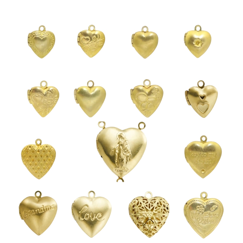Heart Locket Necklace Photo - BoyuTe (50 peças/lote) metal latão em