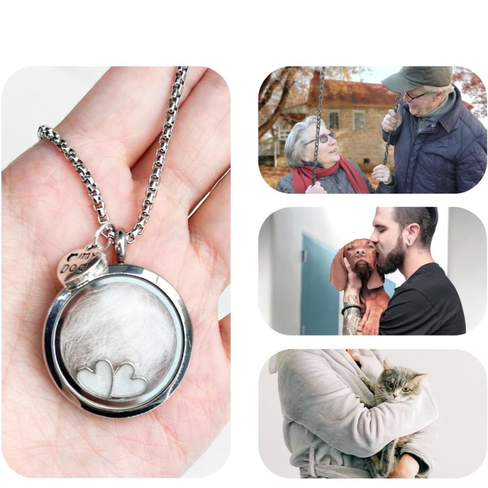 Heart Locket Necklace Photo - Colar de aço inoxidável com pingente