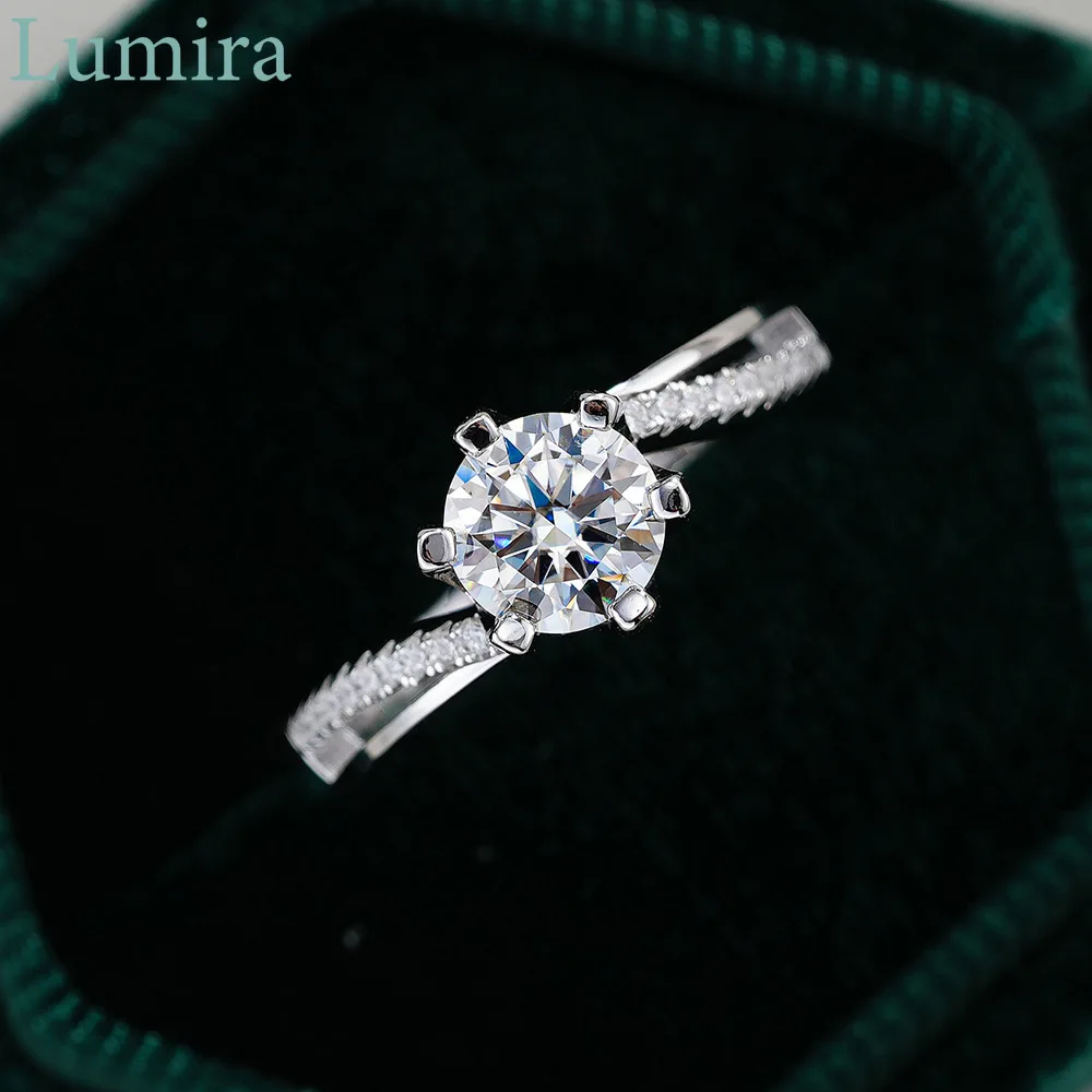 Moissanite Engagement Ring 1 Carat - Anel de Noivado Clássico de Luxo