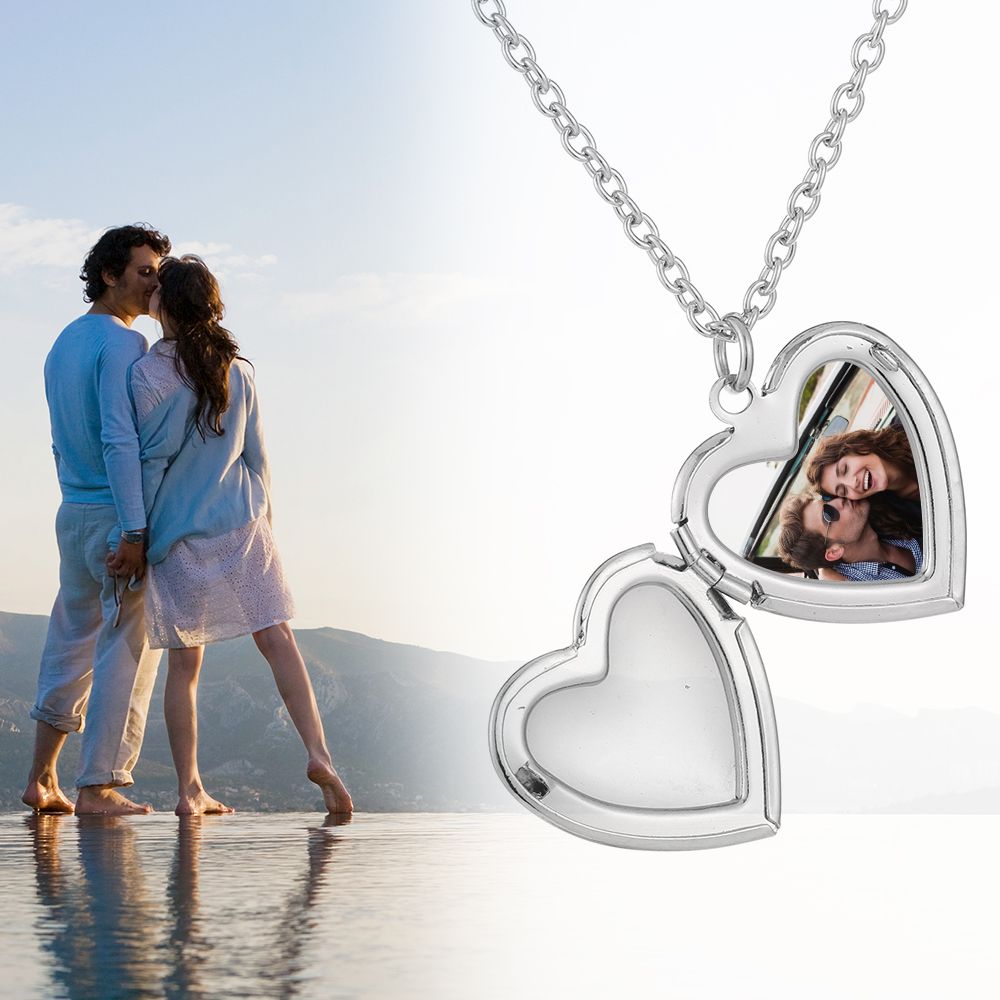 Heart Locket Necklace Photo - Amante moda amigo jóias corrente para