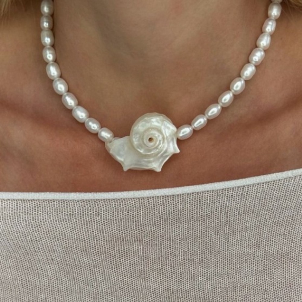 Pearl Choker Necklace Vintage - Colar vintage boêmio com pingente de