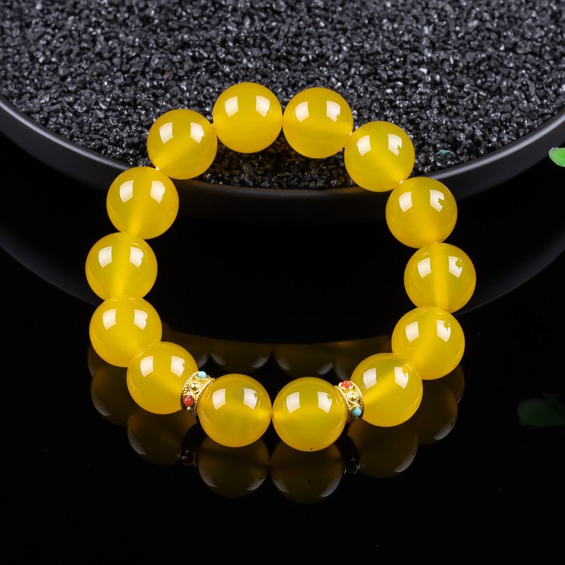 Bracelets - Jade, cor âmbar-amarela, design simples e