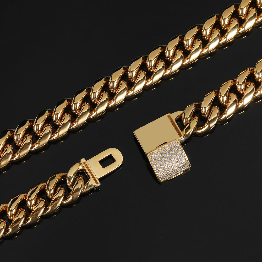 Colar de corrente cubana mascu - Cuban Link Chain 12Mm avaliação e preço