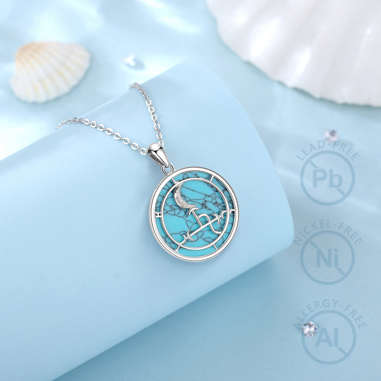Eudora Lilith Colar Lua para H - 925 Sterling Silver Chain Necklace Men avaliação e preço