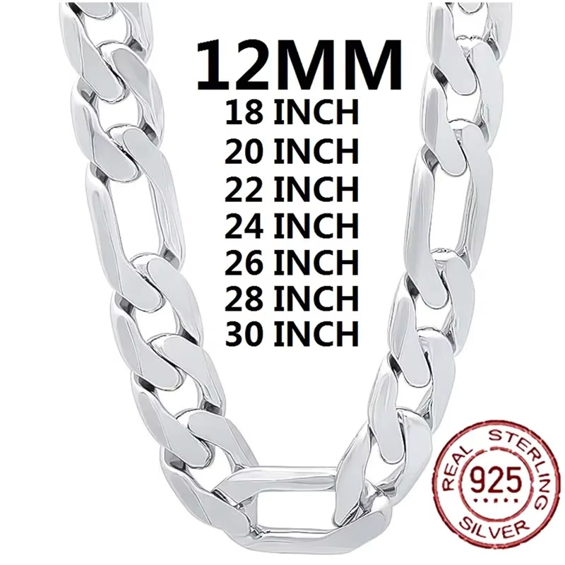 Colar de prata de lei 925 para - Cuban Link Chain 12Mm avaliação e preço