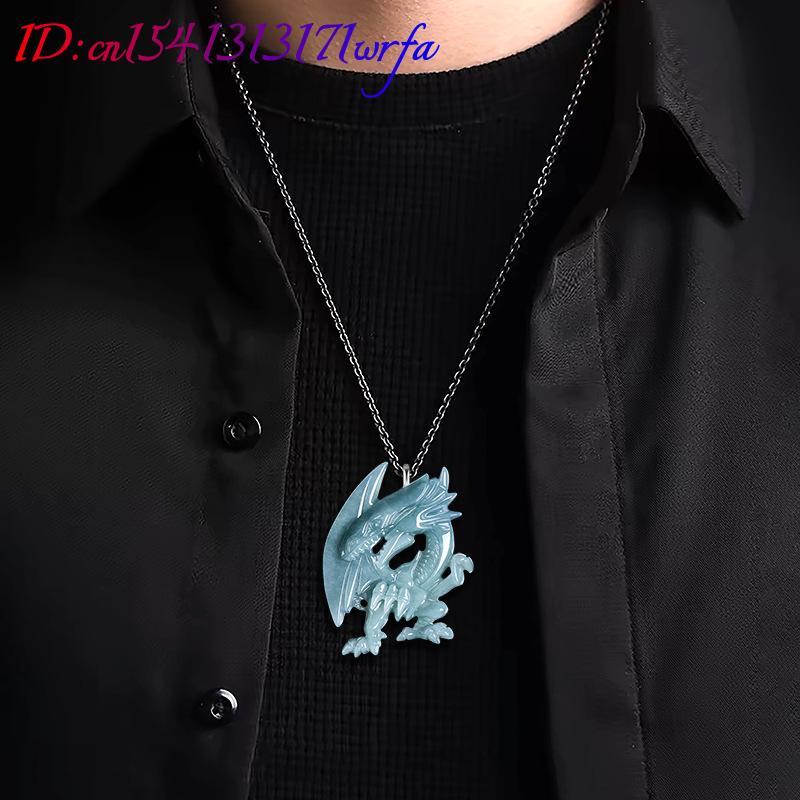 Azul myanmar jadeite dragão pi - Necklaces avaliação e preço