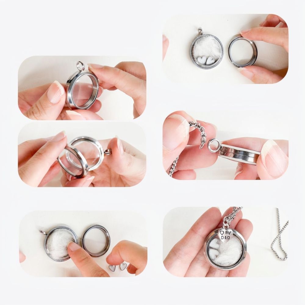 Colar de aço inoxidável com pi - Heart Locket Necklace Photo avaliação e preço