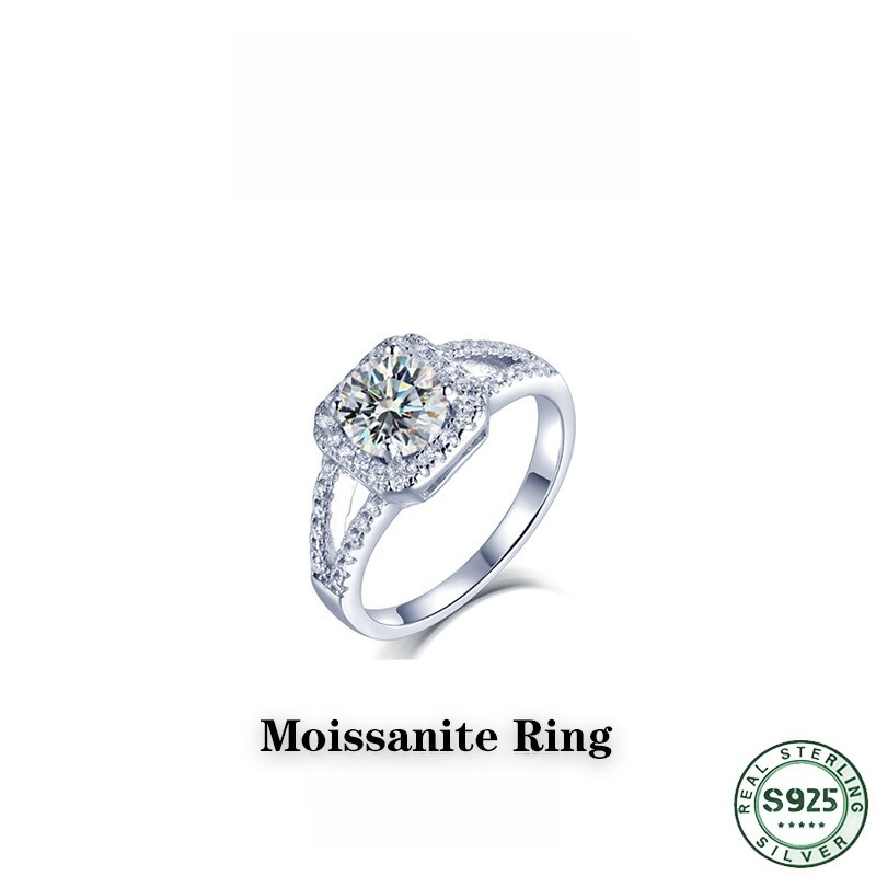 Anel de diamante moissanite de - Moissanite Engagement Ring 1 Carat avaliação e preço