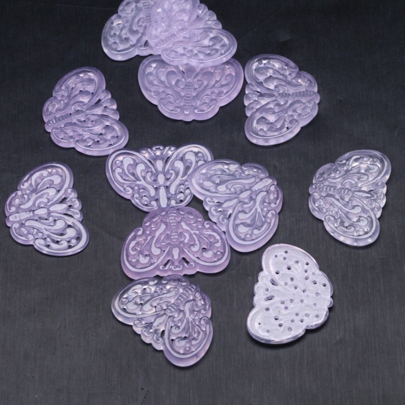 2pc natural roxo jade oco para - Earrings avaliação e preço