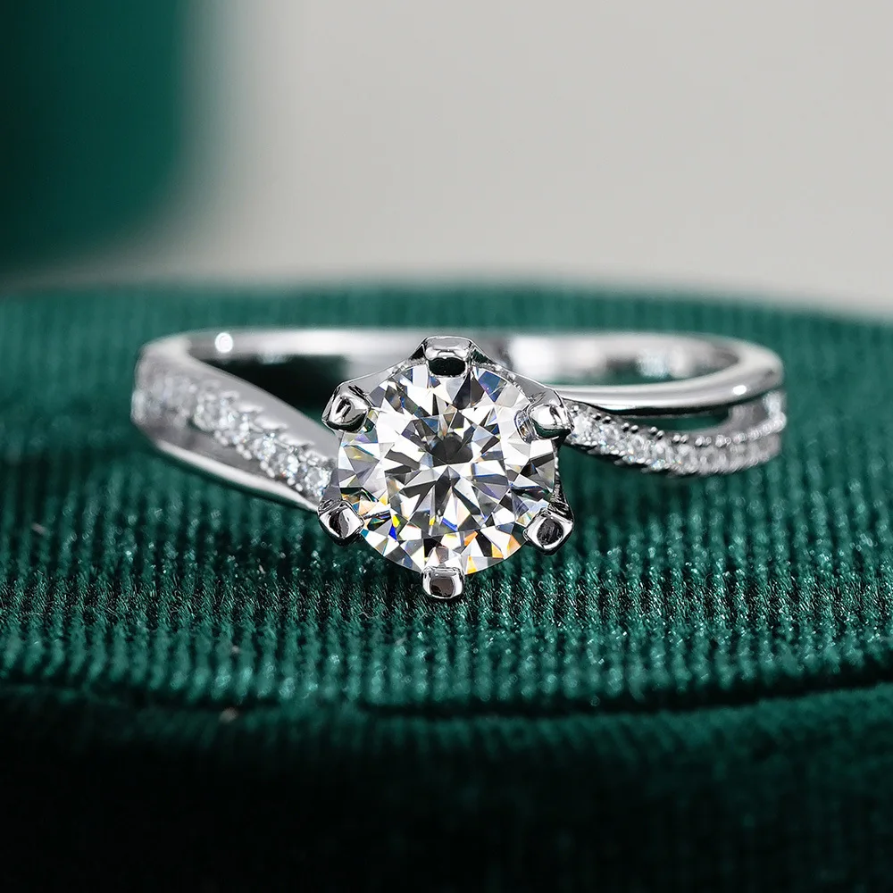Anel de Noivado Clássico de Lu - Moissanite Engagement Ring 1 Carat avaliação e preço