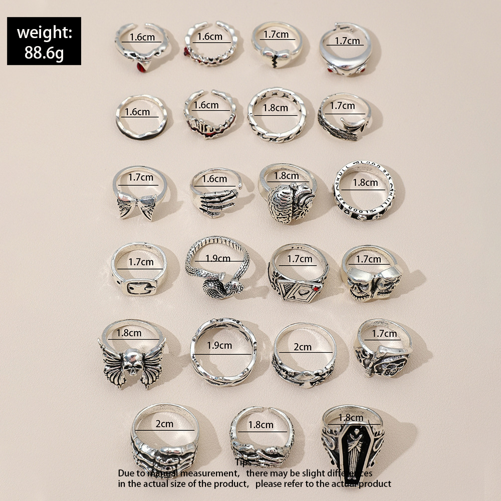 Conjunto de 23 anéis geométric - Vintage Punk Knuckle Rings Set avaliação e preço