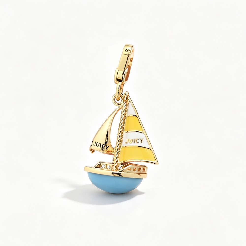 Colar com pingente de barco à  - Initial Letter Necklace 18K Gold avaliação e preço
