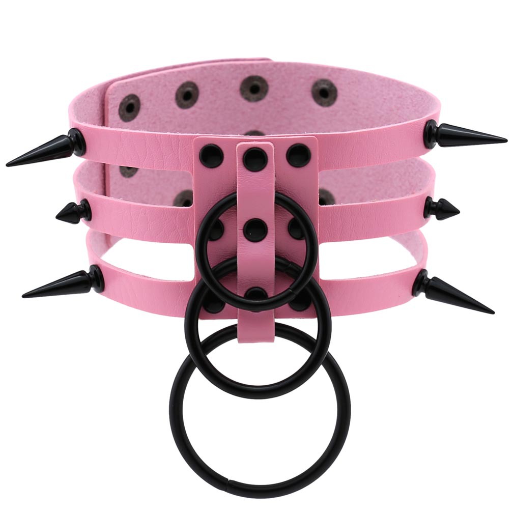 Colar Gargantilha de Couro com - Goth Punk Spike Choker avaliação e preço