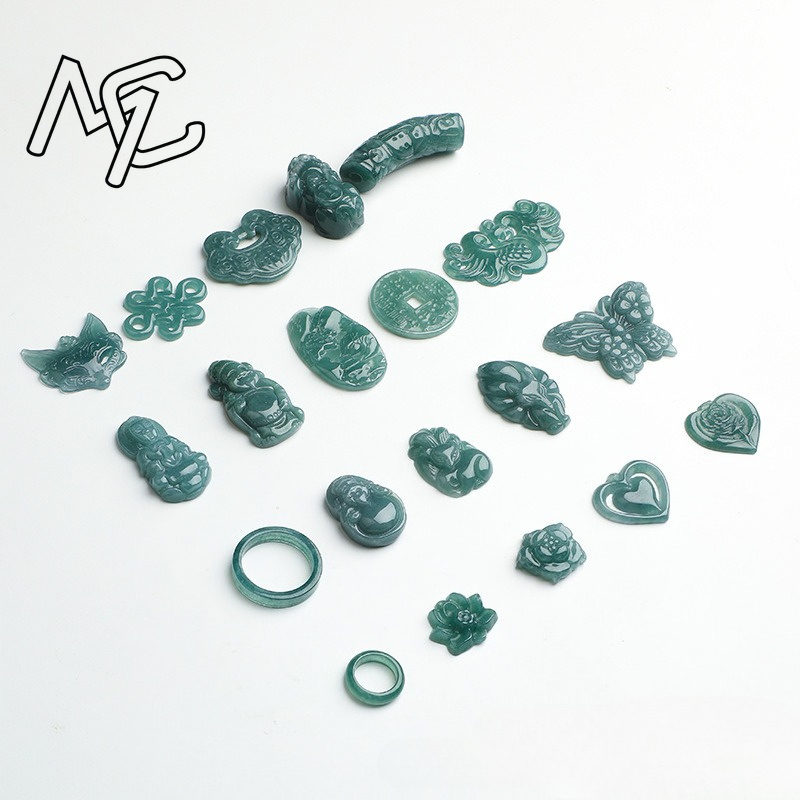 2 peças de jadeíte azul natura - Earrings avaliação e preço