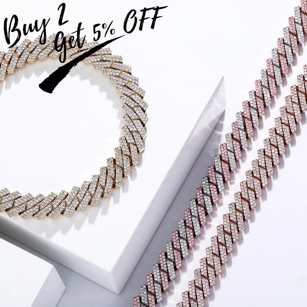 Topgl-colar de zircônia cúbica - Cuban Link Chain 12Mm avaliação e preço