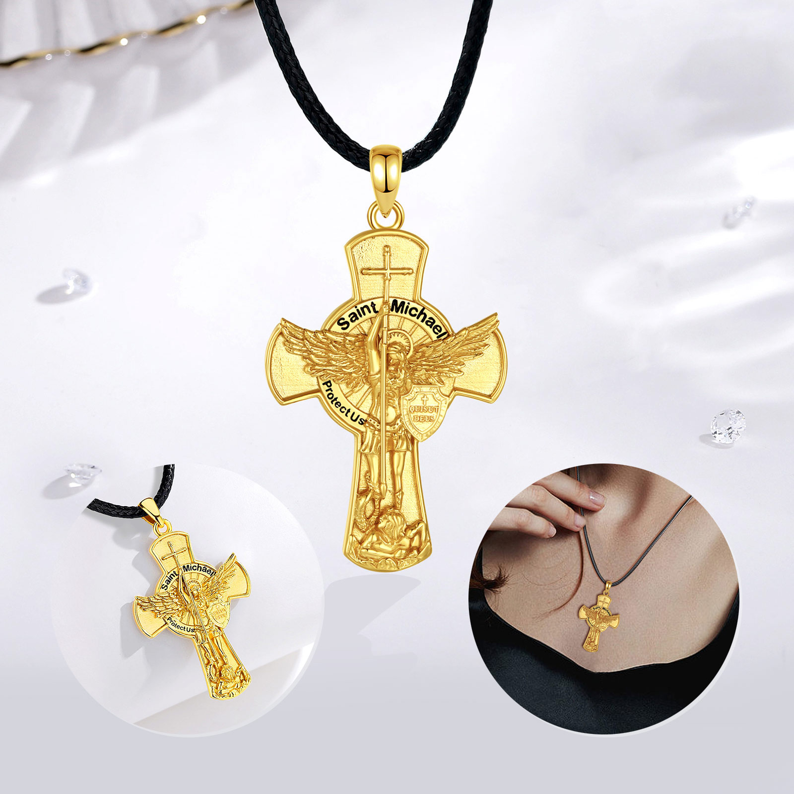 Eudora St. Michael Arcanjo Col - 925 Sterling Silver Chain Necklace Men avaliação e preço