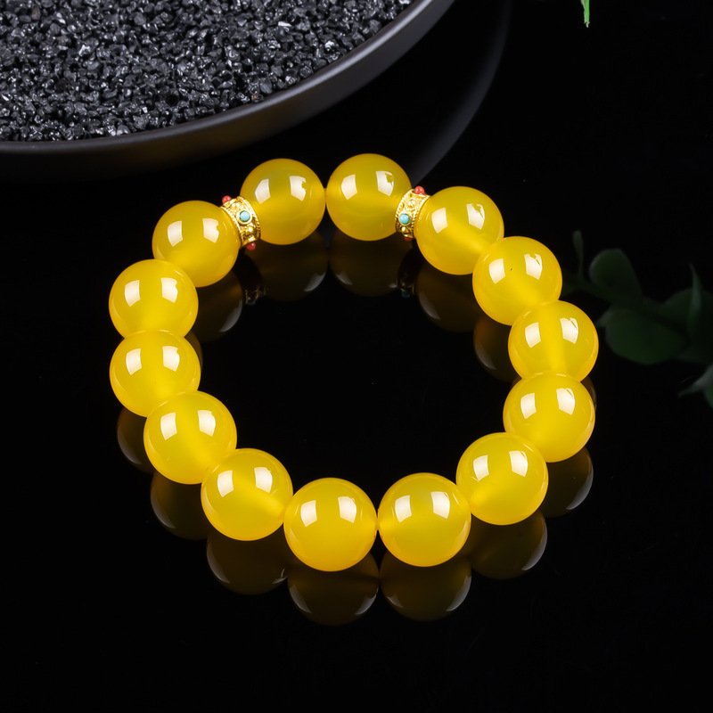 Jade, cor âmbar-amarela, desig - Bracelets avaliação e preço