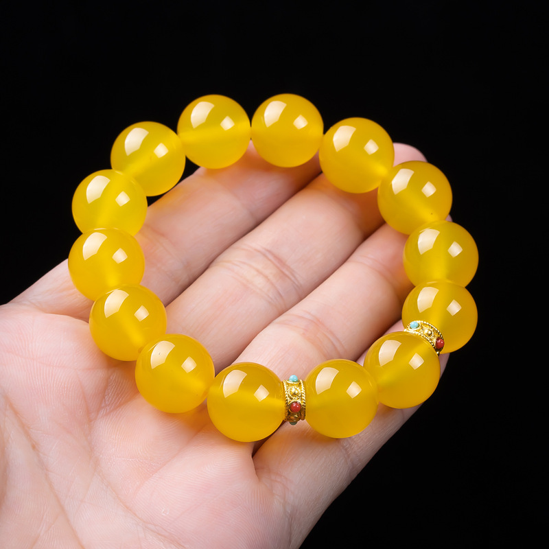 Jade, cor âmbar-amarela, desig - Bracelets avaliação e preço