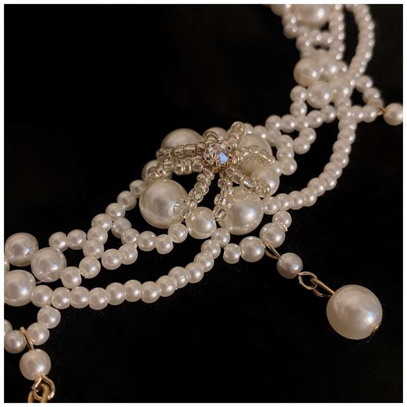 Luxo vintage pérola gargantilh - Pearl Choker Necklace Vintage avaliação e preço
