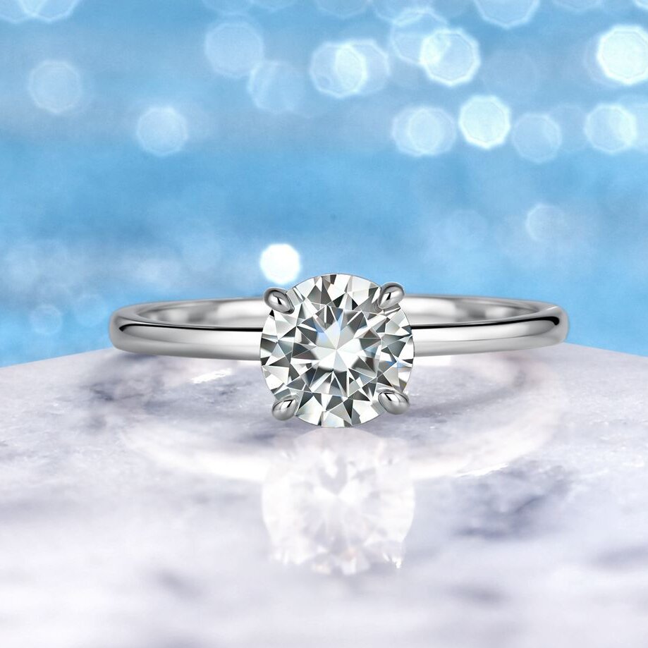 Anel Clássico de Moissanite co - Moissanite Engagement Ring 1 Carat avaliação e preço