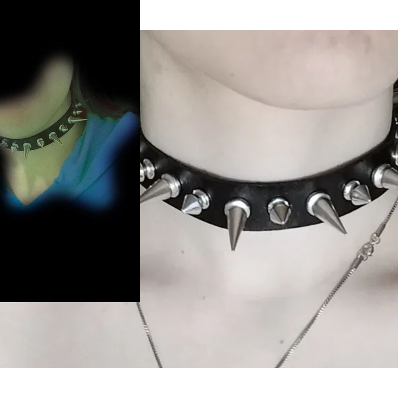 Colar Gargantilha Punk Longo c - Goth Punk Spike Choker avaliação e preço