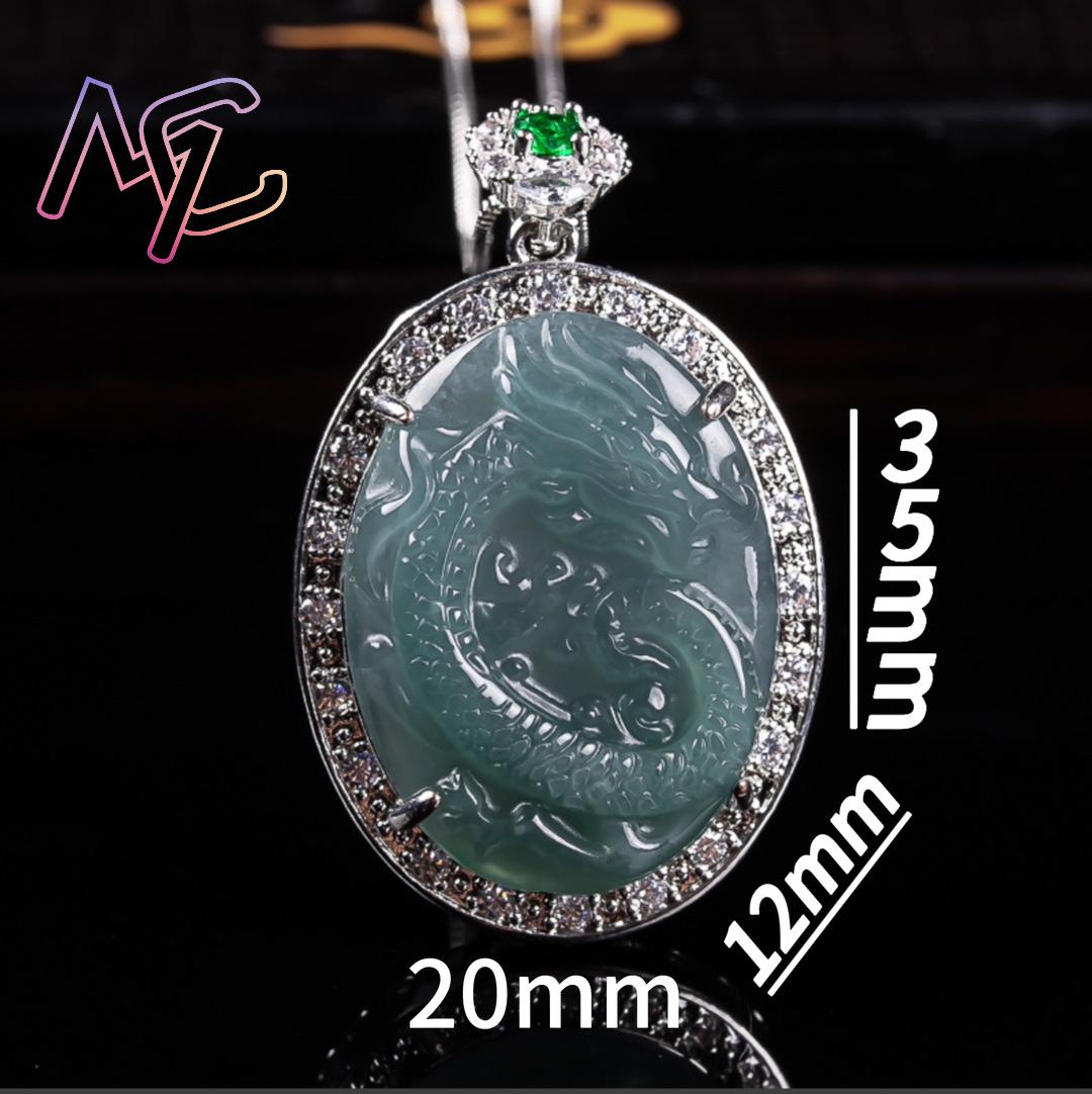 Myanmar jadeite dragão pingent - 925 Sterling Silver Chain Necklace Men avaliação e preço