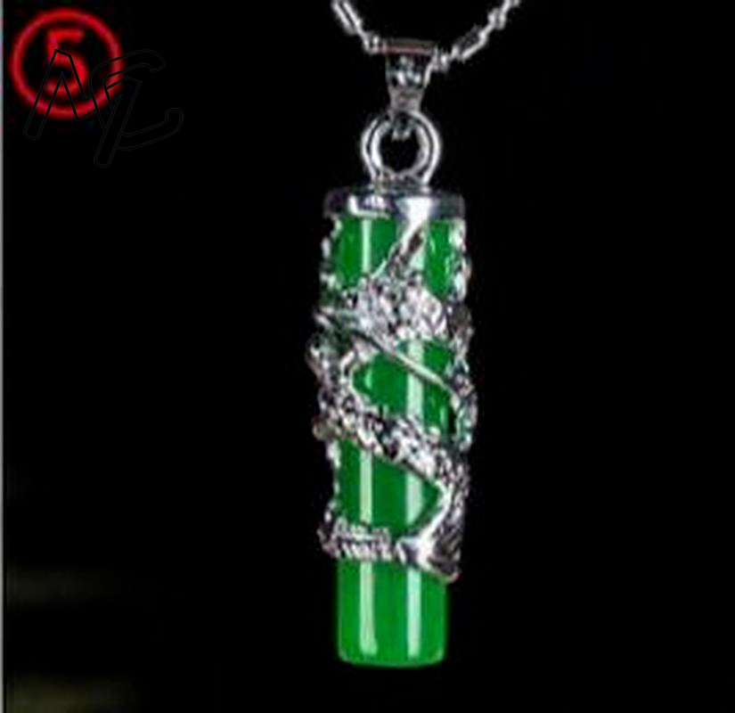 925 prata chinês verde jade go - Necklaces avaliação e preço