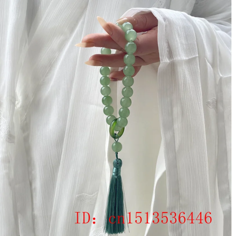 Green Jade Stone Beads Tassel  - Necklaces avaliação e preço